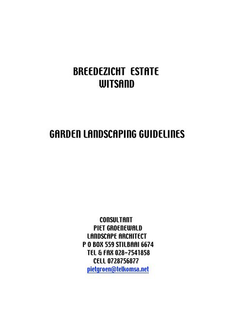 Breedezicht Landscaping Guidelines Rev 1