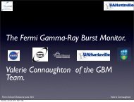 The Fermi Gamma-Ray Burst Monitor. Valerie ... - Fermi - NASA