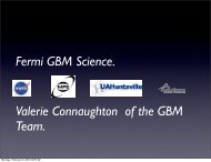 Fermi GBM Science. Valerie Connaughton of the ... - Fermi - NASA