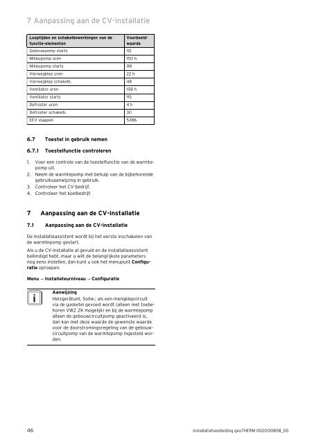 Installatiehandleiding Vaillant 3 kW geoTHERM ... - NBD-online