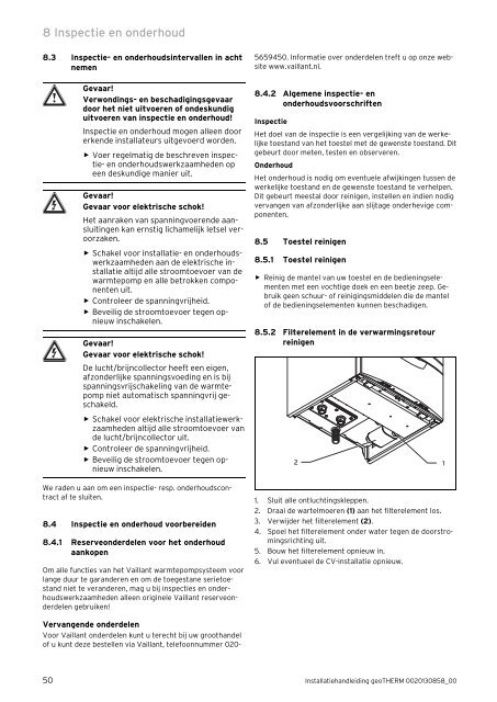 Installatiehandleiding Vaillant 3 kW geoTHERM ... - NBD-online