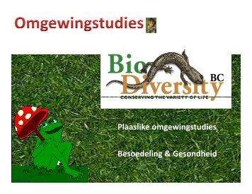 Plaaslike omgewingstudies Besoedeling & Gesondheid - Midstream ...