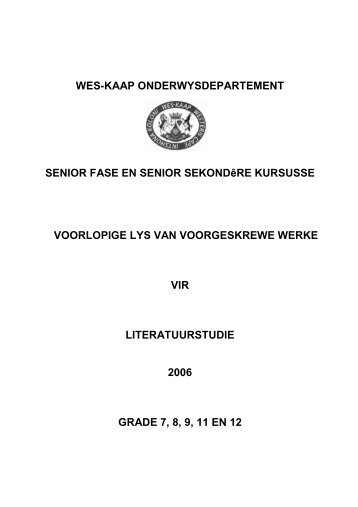 WES-KAAP ONDERWYSDEPARTEMENT SENIOR FASE EN ...