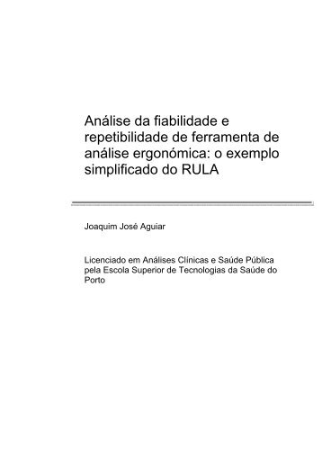 Análise da fiabilidade e repetibilidade de ferramenta de análise ...