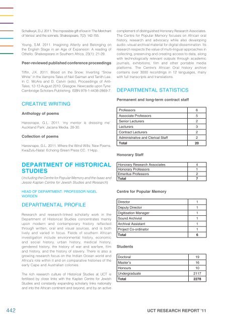 full report - UCT - Research Report 2011