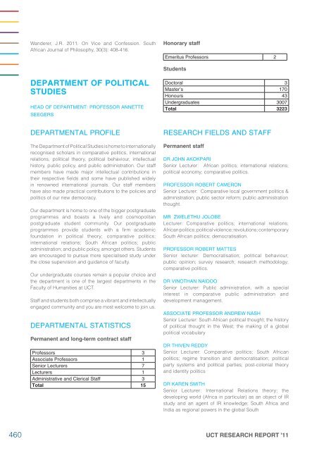 full report - UCT - Research Report 2011