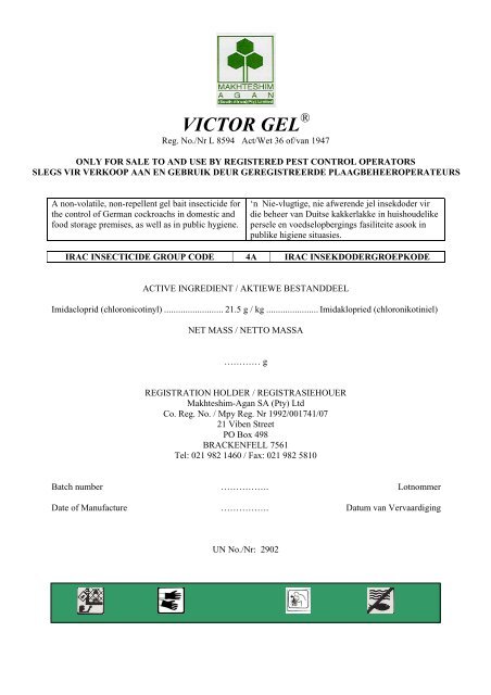 Victor Gel - Makhteshim-Agan SA (Pty) Ltd