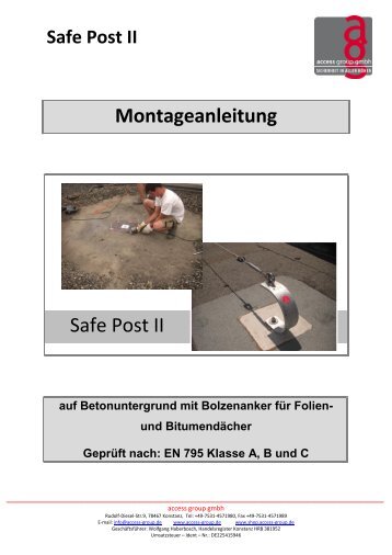 Montageanleitung Safe Post II - access group gmbh