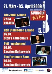 Bluestage im Capitol Musikclub Hauptstr. 49a ... - Swingin' WiWa