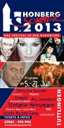 Programmheft Honberg-Sommer 2013 - Tuttlinger Hallen