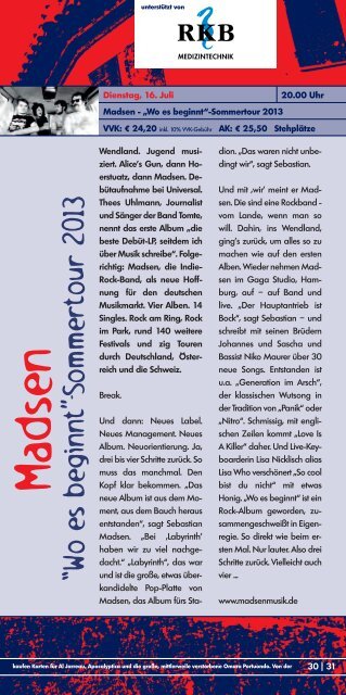 Programmheft Honberg-Sommer 2013 - Tuttlinger Hallen