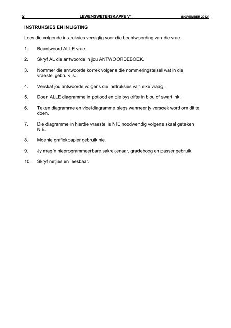 Lewenswetenskappe V1 - ecexams.co.za