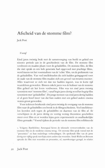 Afscheid van de stomme film? - Tijdschriften Filmarchief