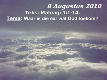 8 November 2009 Lees: Johannes 6:47-69 Teks ... - gkbenoni.co.za