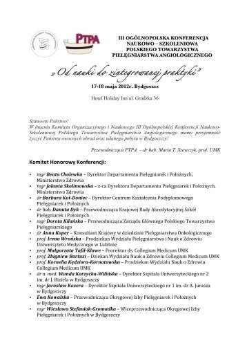 Szczegółowy program konferencji - Polskie Towarzystwo ...
