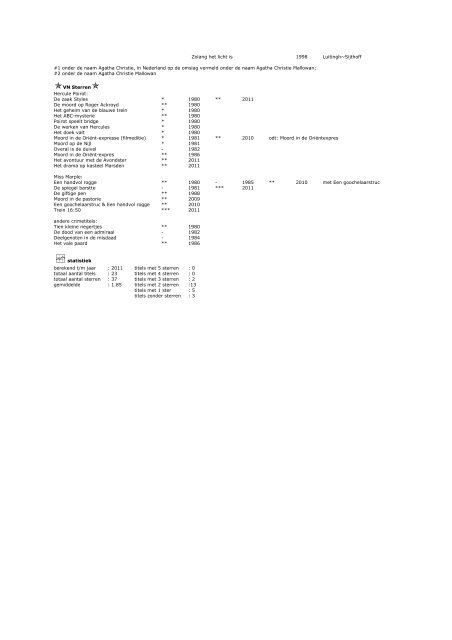 CHRISTIE, Agatha - Detectionary