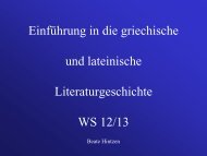 Einführung in die griechische und lateinische Literaturgeschichte ...