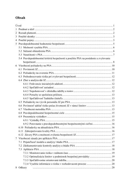 BNS I.4.2-2006 Poziadavky na studii PSA - Nuclear Regulatory ...