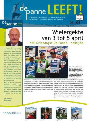 Wielergekte van 3 tot 5 april - De Panne