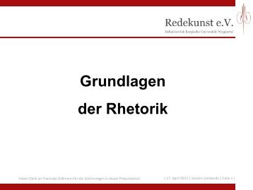 Grundlagen der Rhetorik - Redekunst