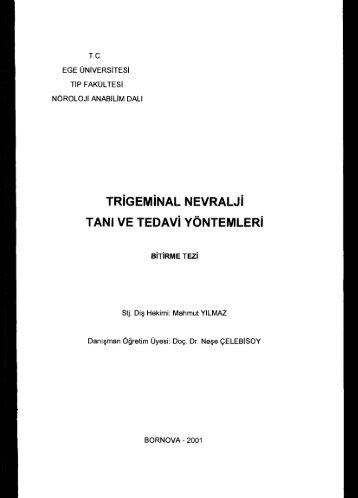 TRiGEMiNAL NEvRALJi - Ege Üniversitesi Diş Hekimliği Fakültesi