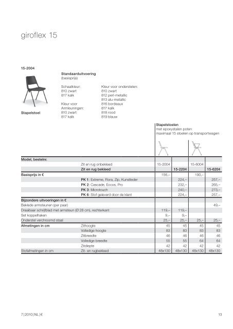 Giroflex Prijslijst… - Graste Kantoormeubelen