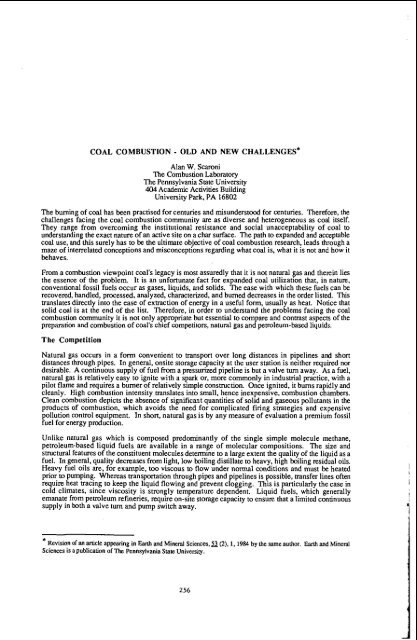 mild gasification of coal in a moving bed reactor. - Argonne National ...