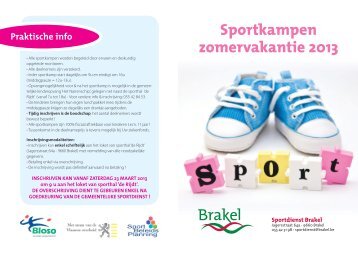 Sportkampen zomervakantie 2013 - Gemeente Brakel