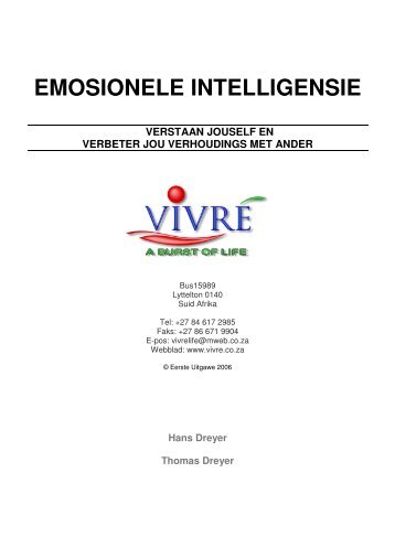 EMOSIONELE INTELLIGENSIE - Dr. Hans Dreyer