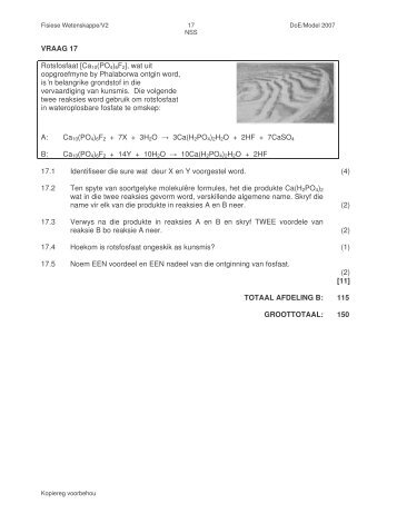 VRAAG 17 Rotsfosfaat [Ca10(PO4)6F2], wat uit ... - Curriculum