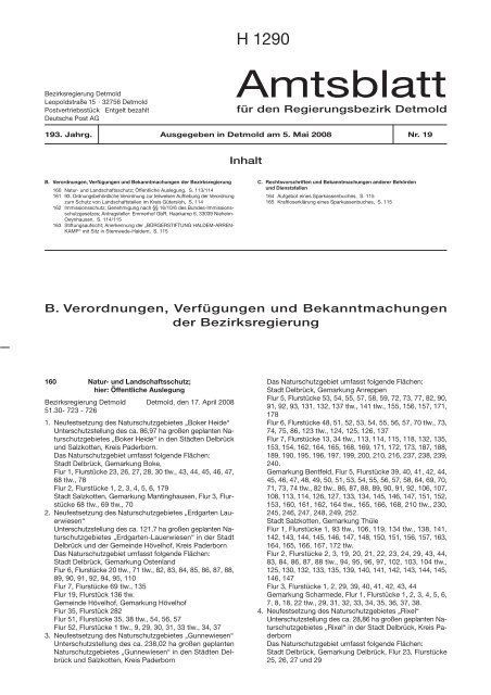 19_1078111 Amtsblatt Nr. 19 - Bezirksregierung Detmold