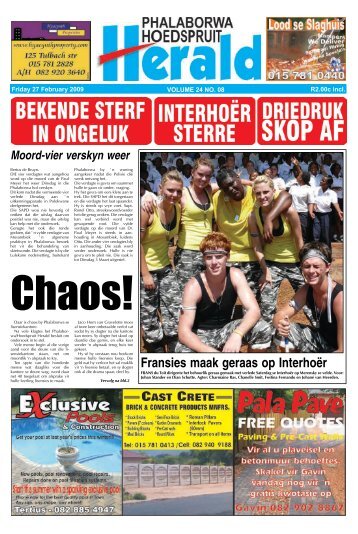 Fransies maak geraas op Interhoër - Letaba Herald
