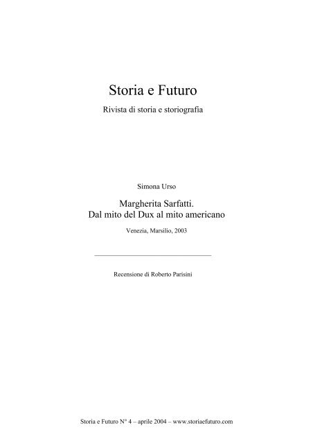 Scarica il testo del saggio in formato PDF - Storia e Futuro