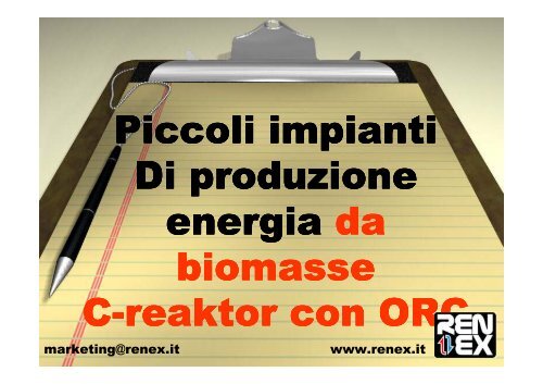 Ing. R. Pirotta - Progetto BIOMASSE