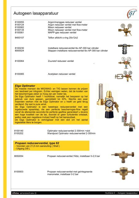 Autogeen apparatuur & slijtdelen - GT Lastechniek