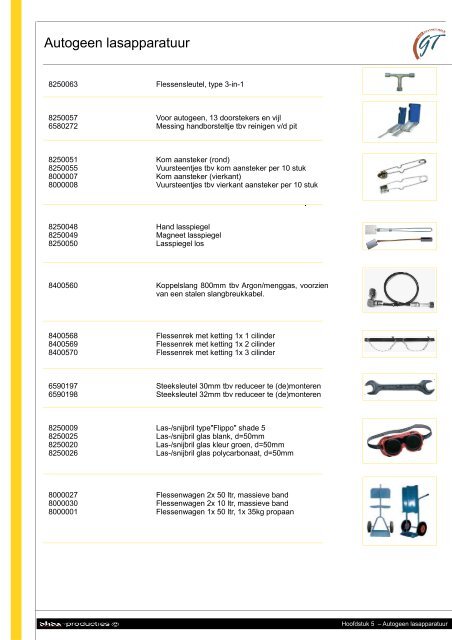 Autogeen apparatuur & slijtdelen - GT Lastechniek