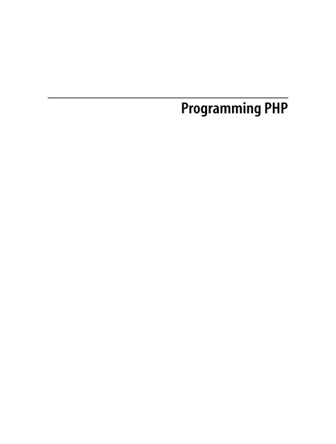 Programming PHP
