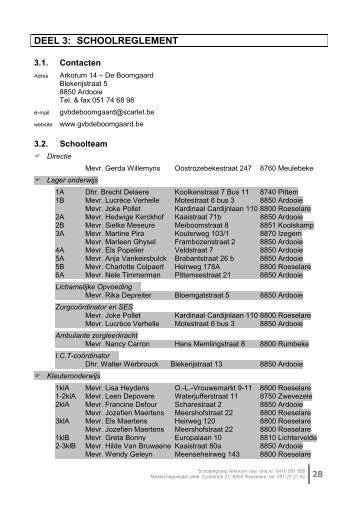 DEEL 3: SCHOOLREGLEMENT - Arkorum 14 De Boomgaard