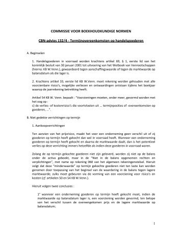 Termijnovereenkomsten op handelsgoederen - Commissie voor ...