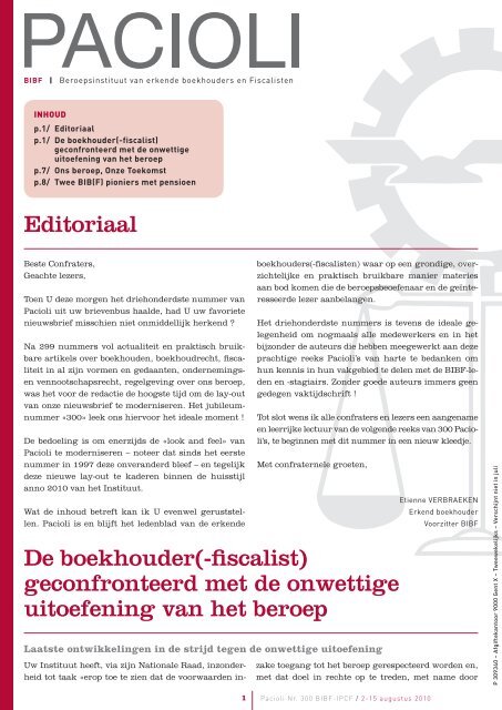 Editoriaal De boekhouder(-fiscalist) geconfronteerd met de ... - BIBF