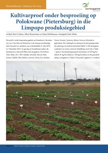 Limpopo kultivarevaluasie besproeiing Polokwane 2013