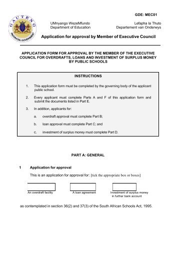 Amended application for MEC approval 25 08 03. - Gauteng ...