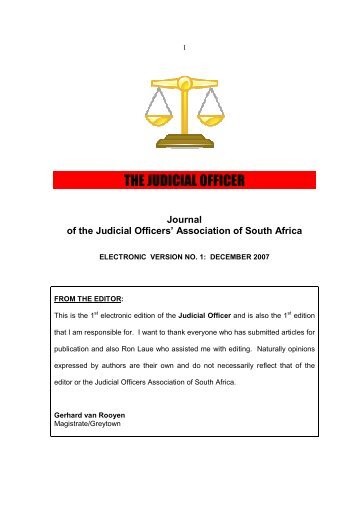 The Judical Officer - Dec 07 - Joasa.org.za