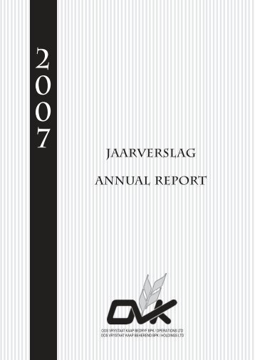 JAARVERSLAG annual report - OVK