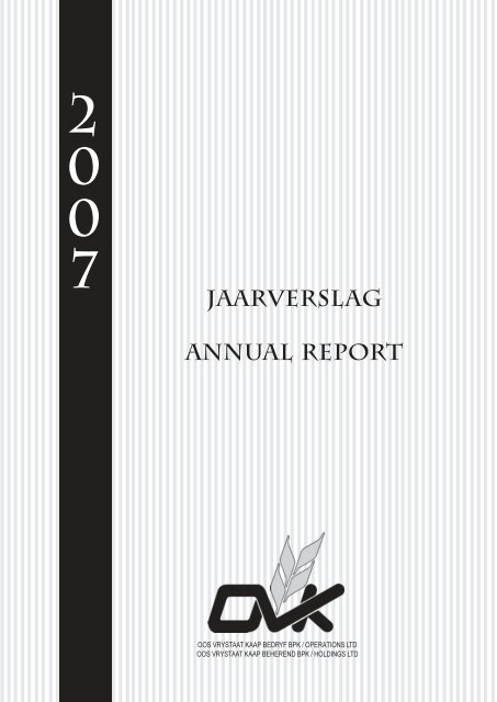 JAARVERSLAG annual report - OVK