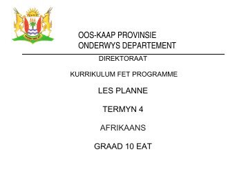 oos-kaap provinsie onderwys departement - Eccurriculum.co.za