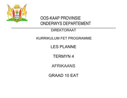 oos-kaap provinsie onderwys departement - Eccurriculum.co.za