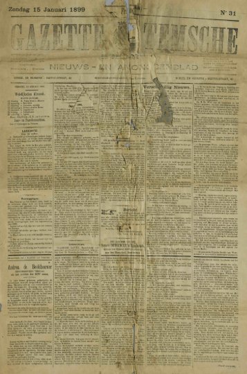 Zondag 15 Januari 1899 N'3l Ni EU V/ Andrea de Beeldhouwer