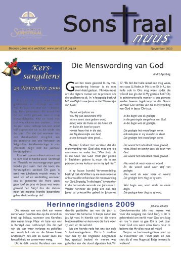 Die Menswording van God Herinneringsdiens 2009 - Sonstraal
