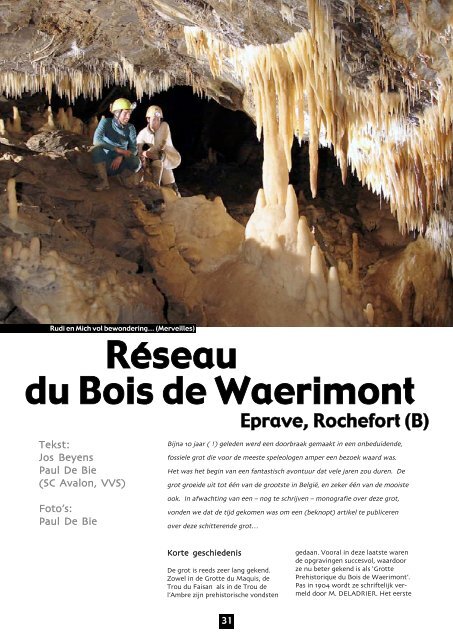 Réseau du Bois de Waerimont - Speleoclub Avalon